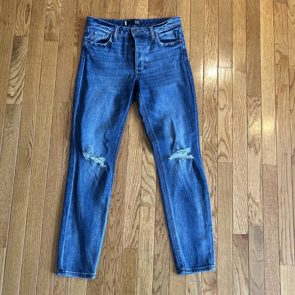 Kut From The Kloth Juliet Slouchy Boyfriend Jeans Womens 2 Distressed Button Fly